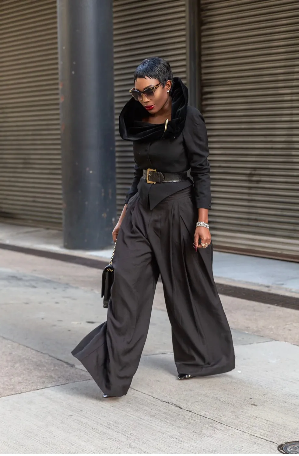 Madam Mystique Isa Black High Waist Palazzo Pants