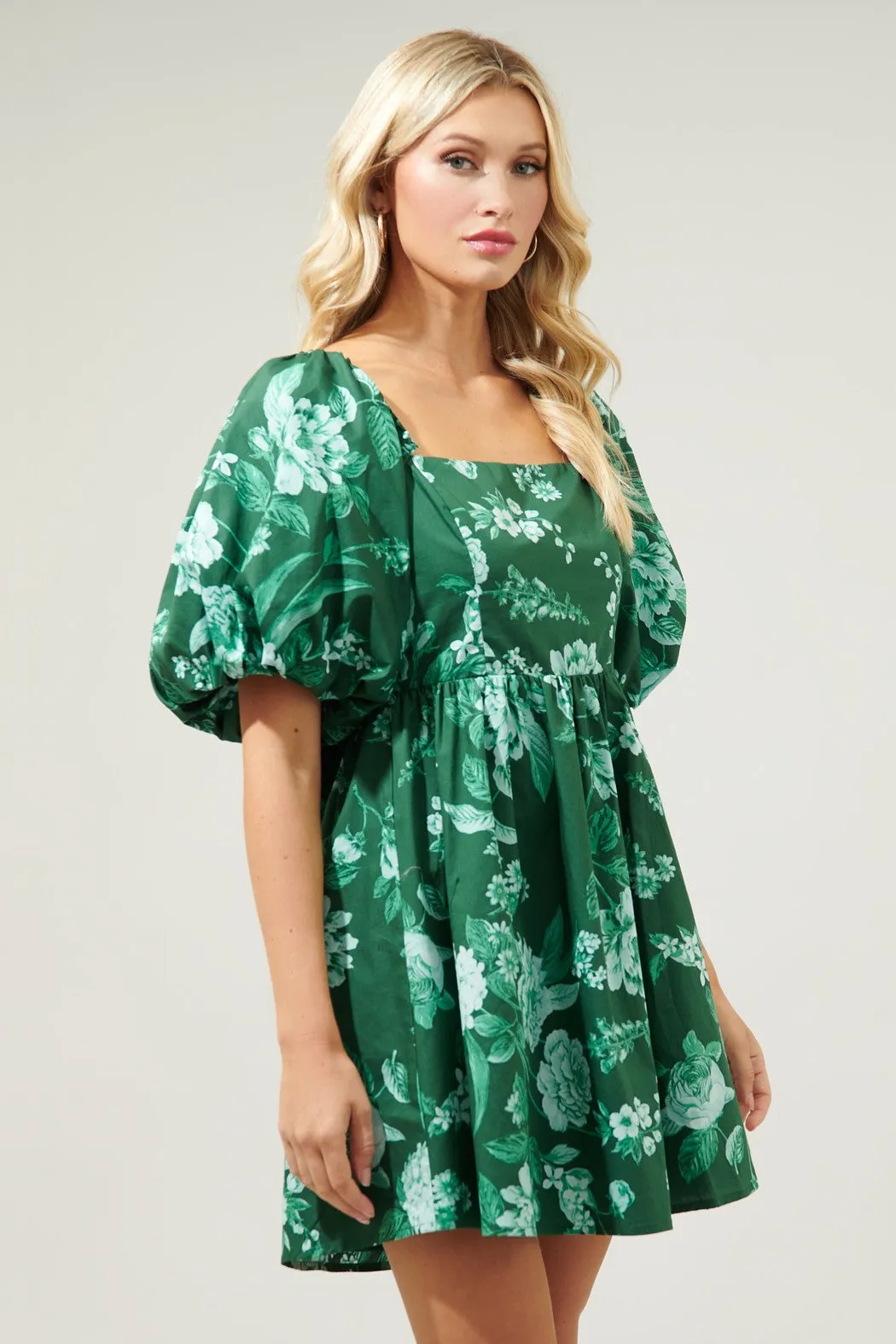 Mariana Poplin Puff Sleeve Mini Dress