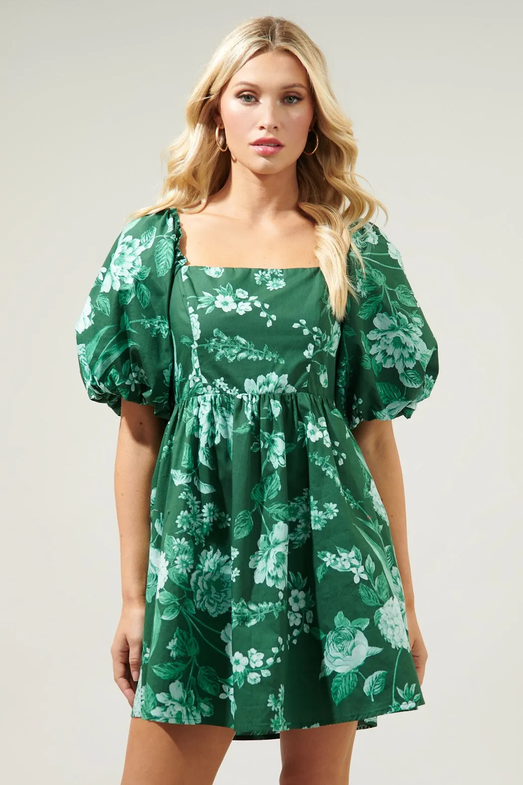 Mariana Poplin Puff Sleeve Mini Dress