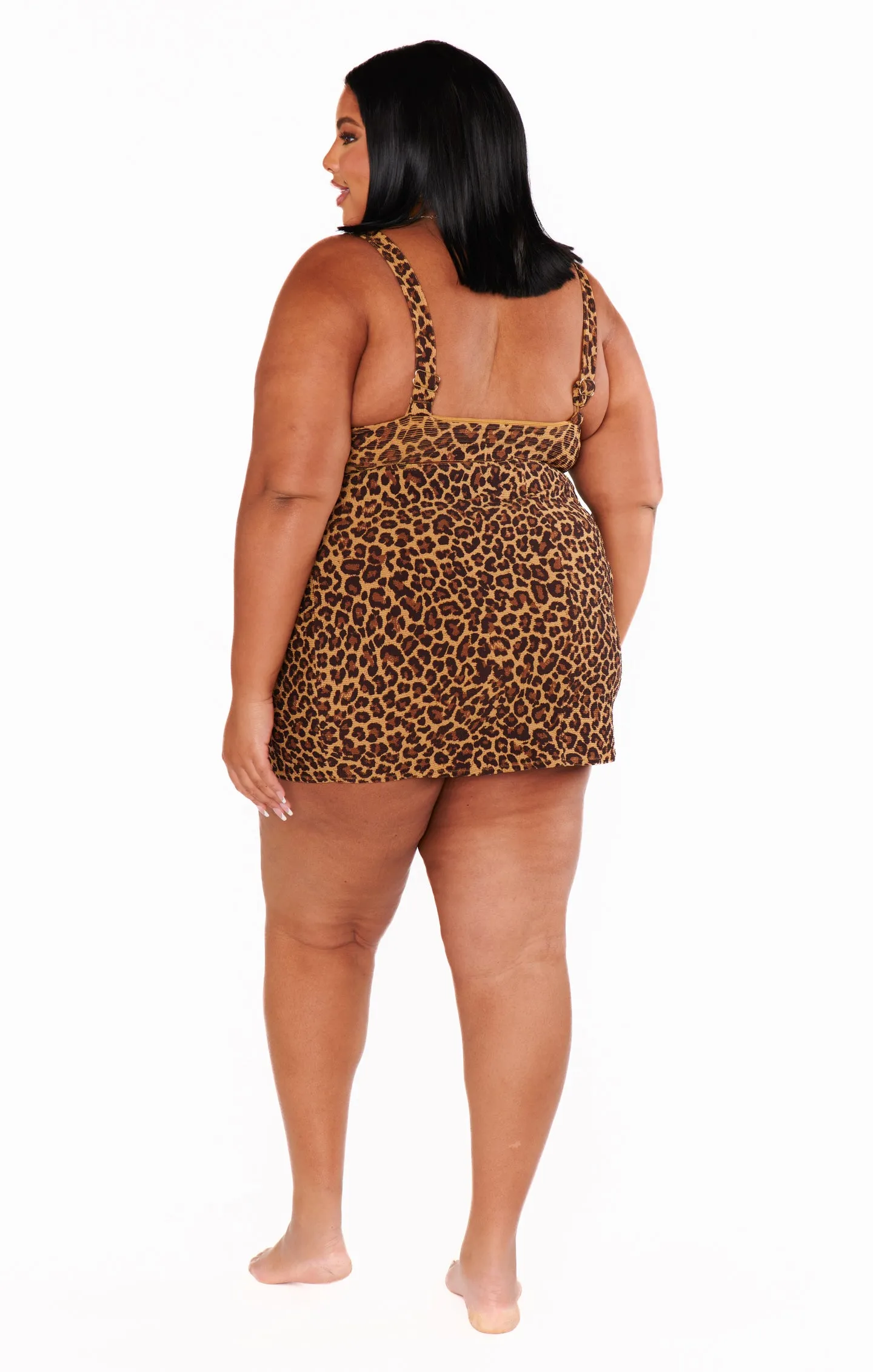 Mary Mini Skirt ~ Leopard Contour Scrunch