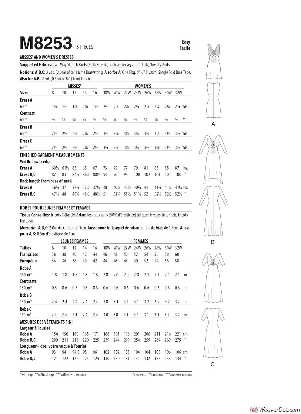 McCall's Pattern M8253 Misses' & Women's Dresses