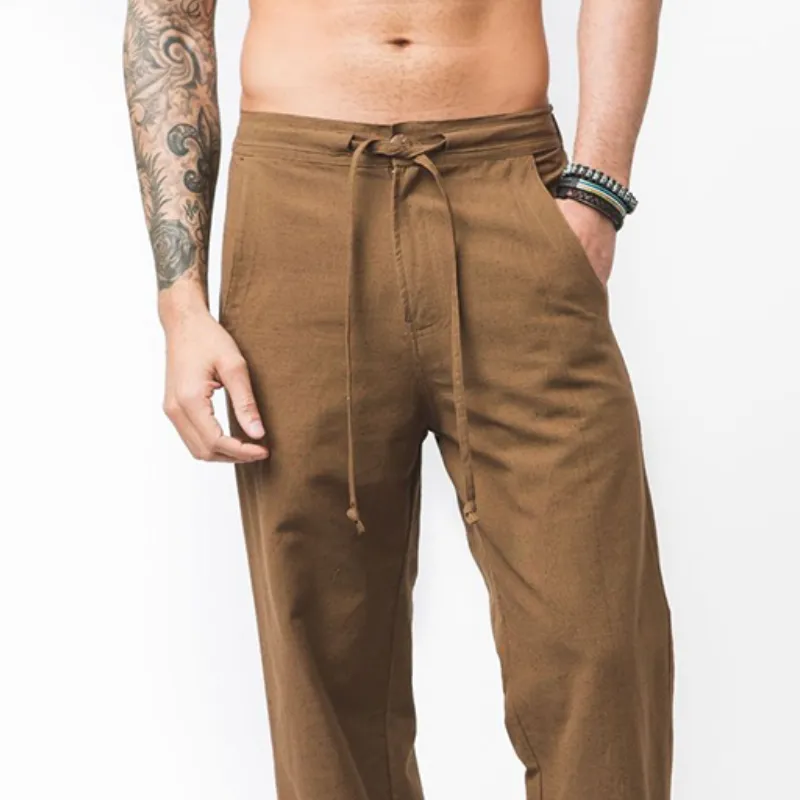 Men's Classic Casual Pocket Linen Pants 76695746K