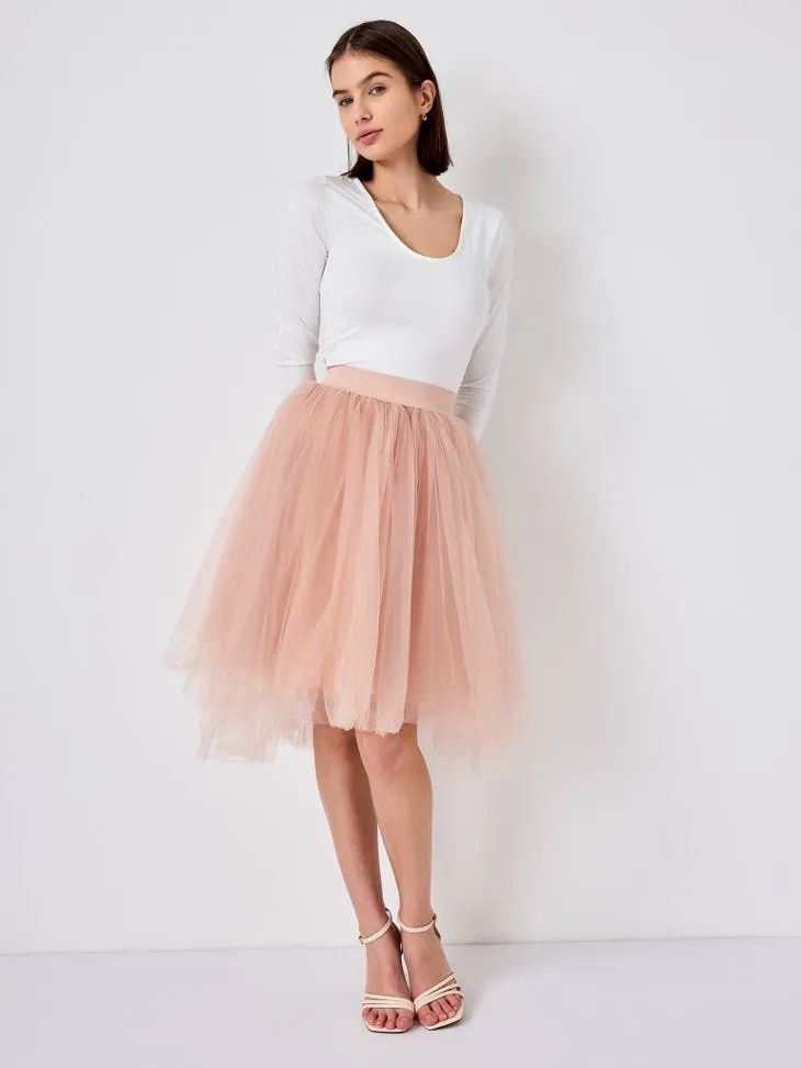 Mid-length tulle skirt