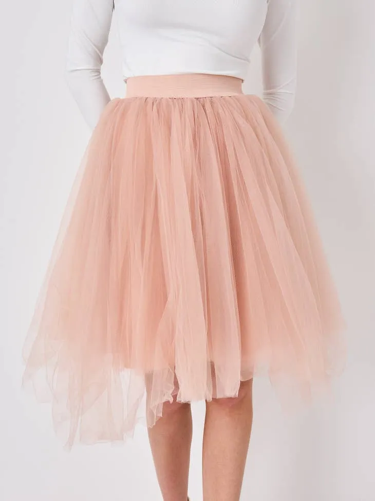 Mid-length tulle skirt