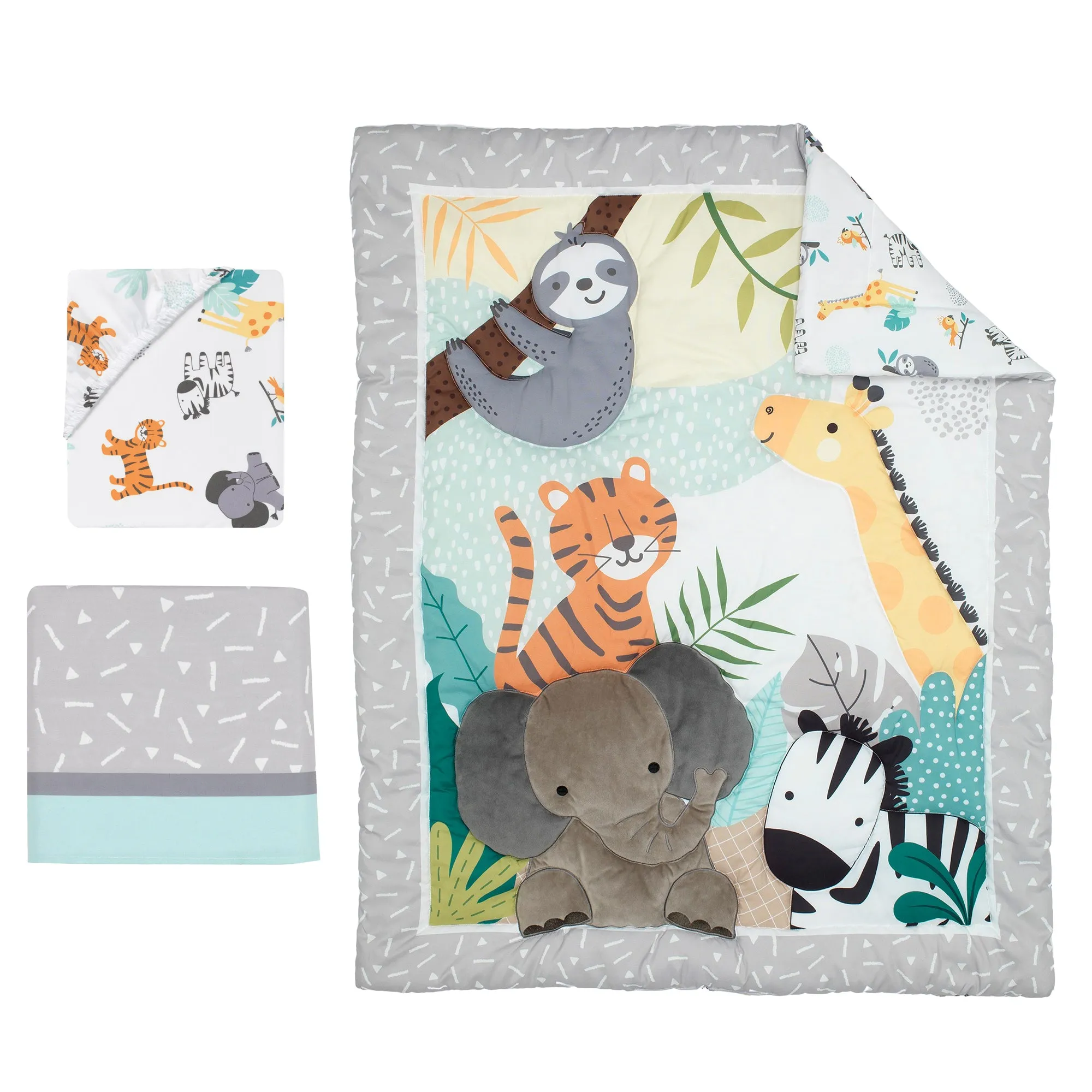 Mighty Jungle 3-Piece Crib Bedding Set