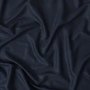 Navy blue English super 120's fine merino wool suiting fabric in self design