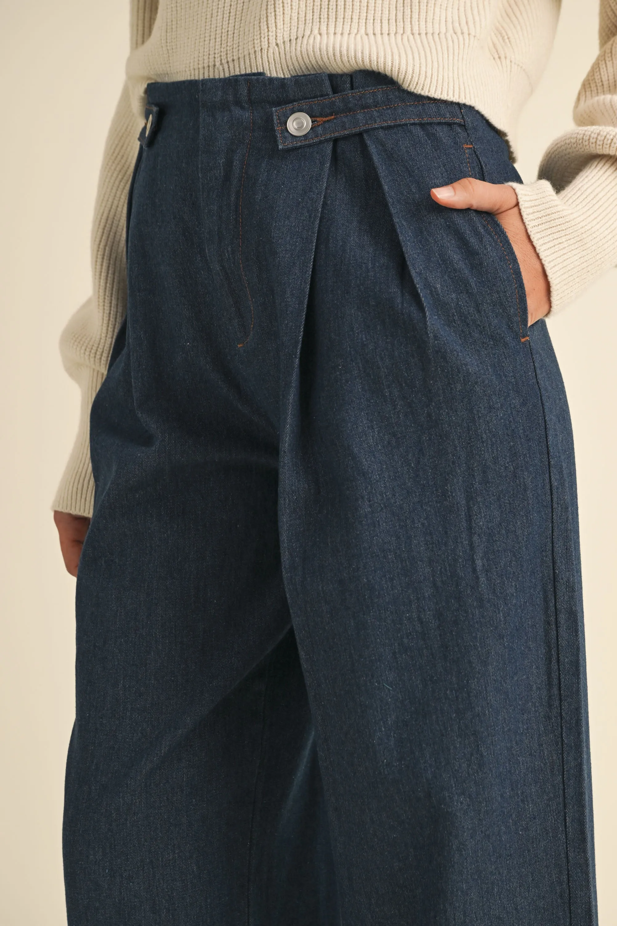 NEOMA HIGH WAIST DENIM PAPERBAG PANTS