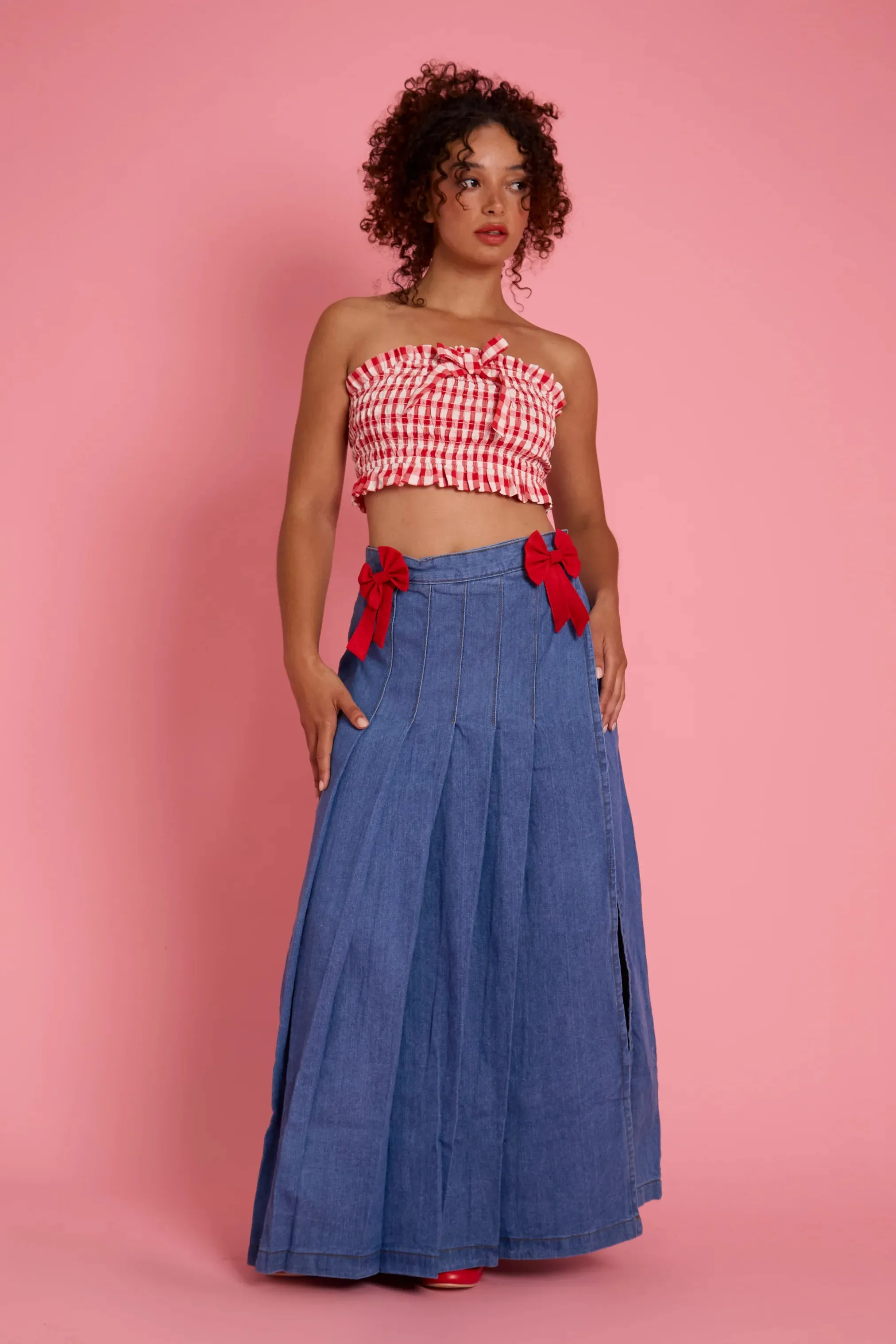 Neon Rose - Beau Denim Skirt