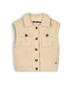 NoBell Beddy girls teddy gilet ivory