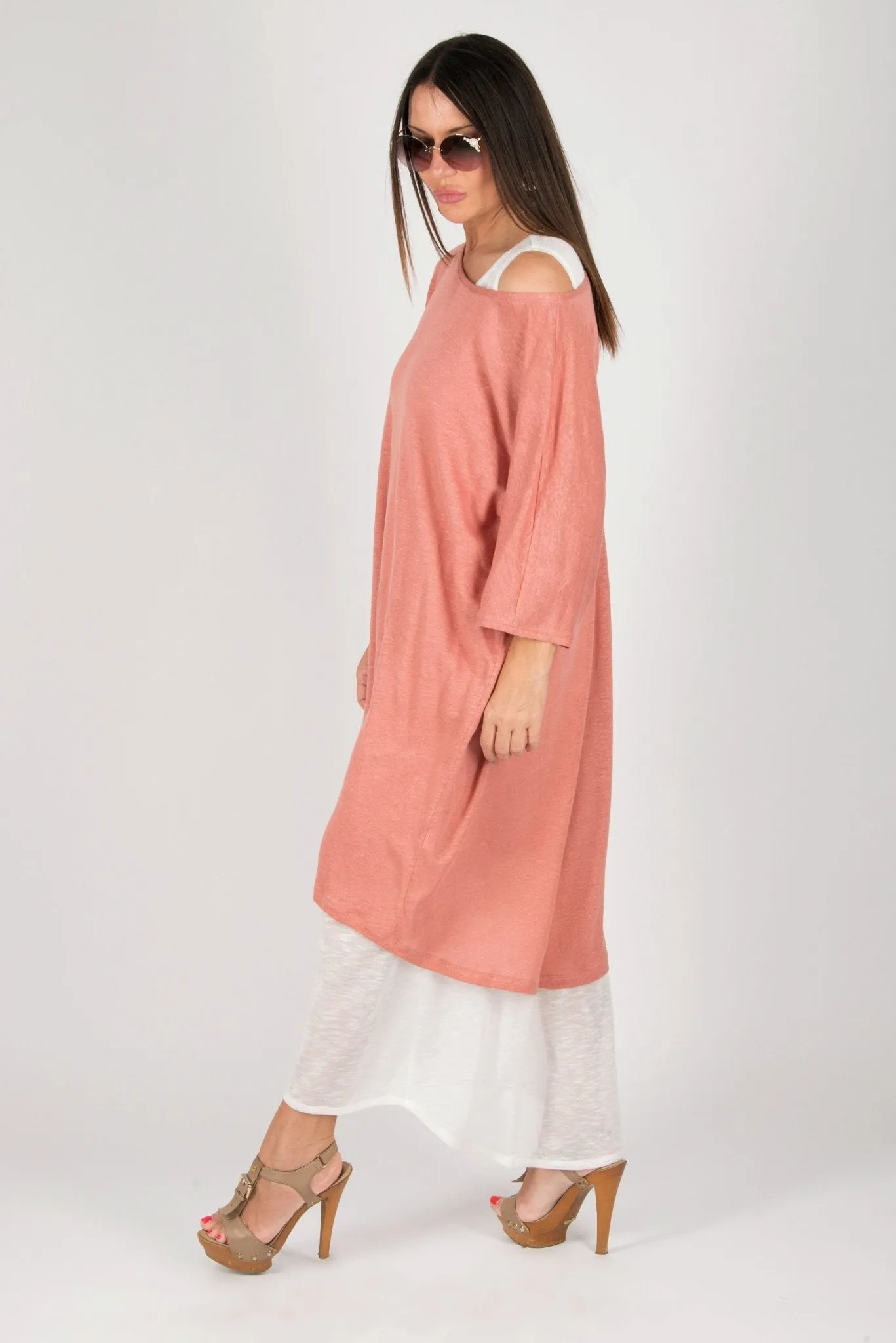 ODILE Salmon Summer Dress in 2 parts on SALE