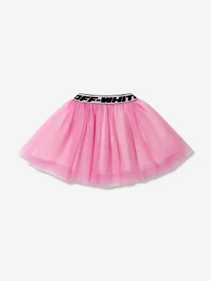 Off-White Girls Logo Band Tulle Skirt