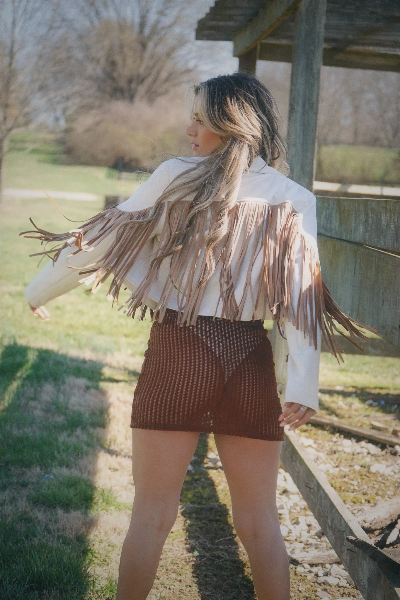 On Vacay Crochet Mini Skirt - Brown