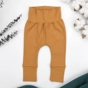 Organic Cotton High Waist Baby Pants, Camel