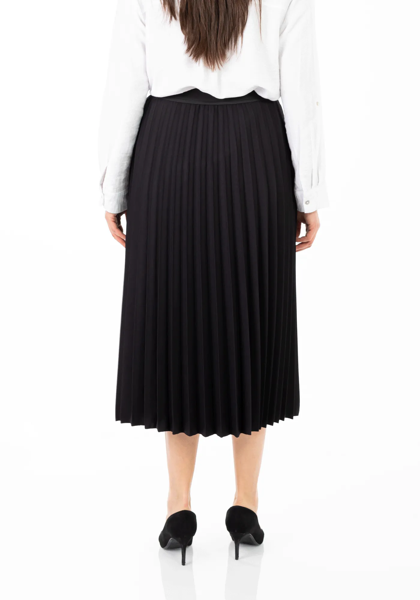 Oversized Accordion Plise Midi Pleated Skirt