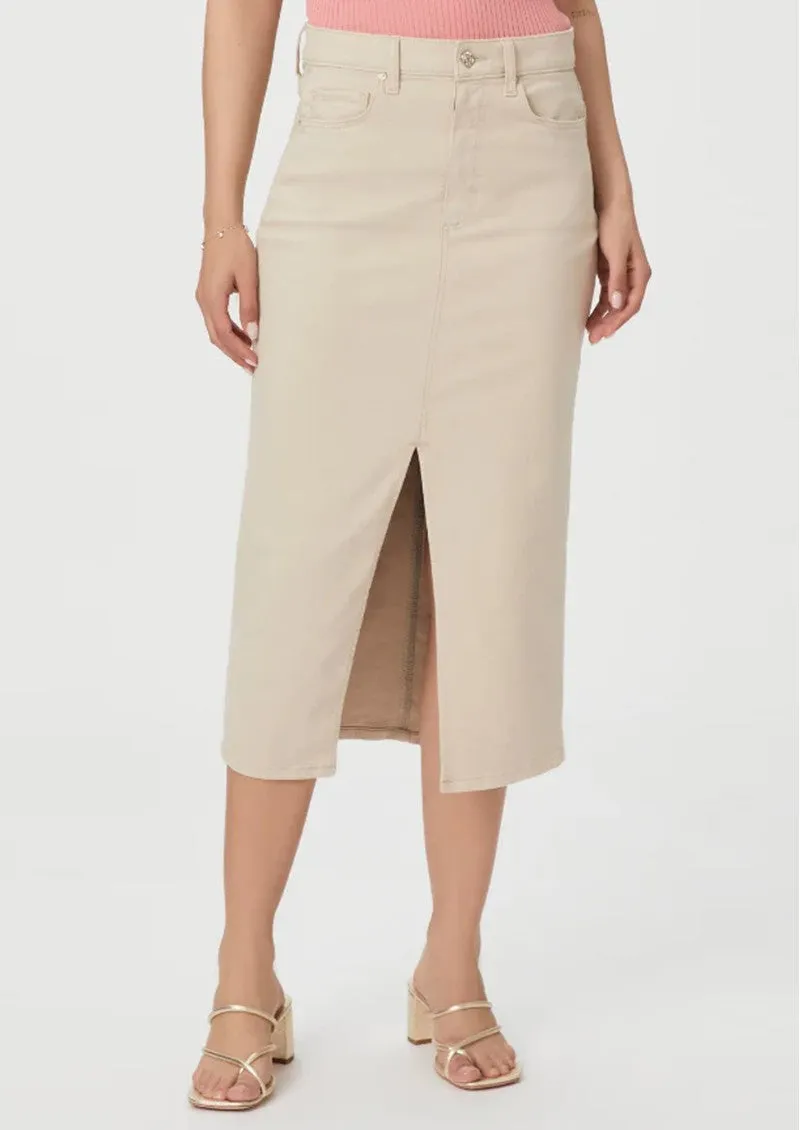 Paige Angela Midi Skirt - Soft Beige