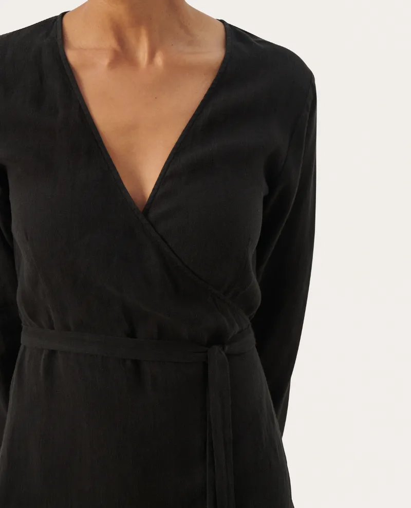 Part Two Elinora Black Linen Dress