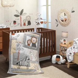 Patchwork Jungle 5-Piece Crib Bedding Set