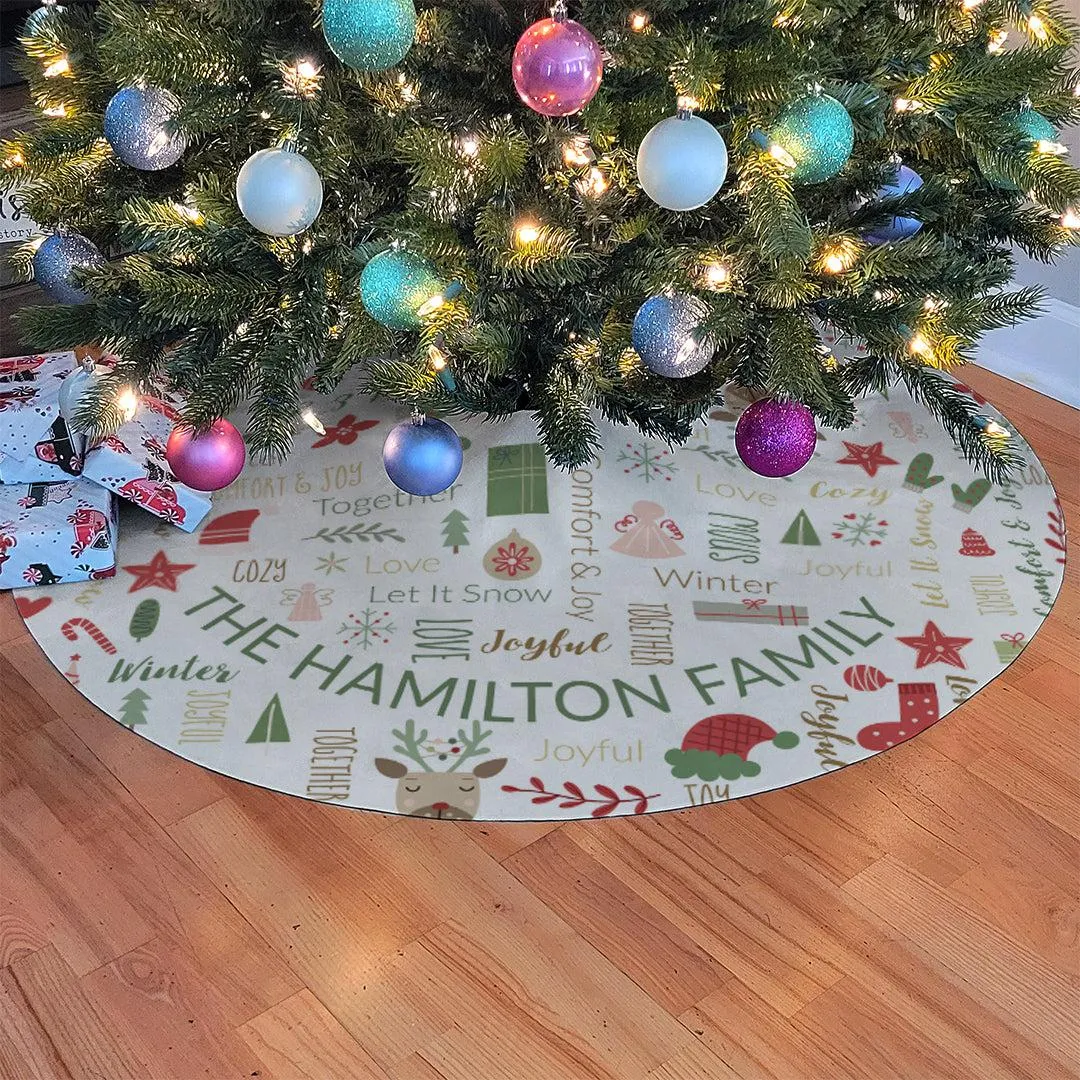 Personalized Christmas Word Art Tree Skirt