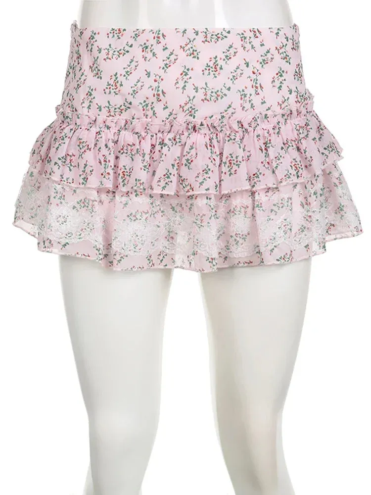 Pink Rosebud Babydoll Skirt