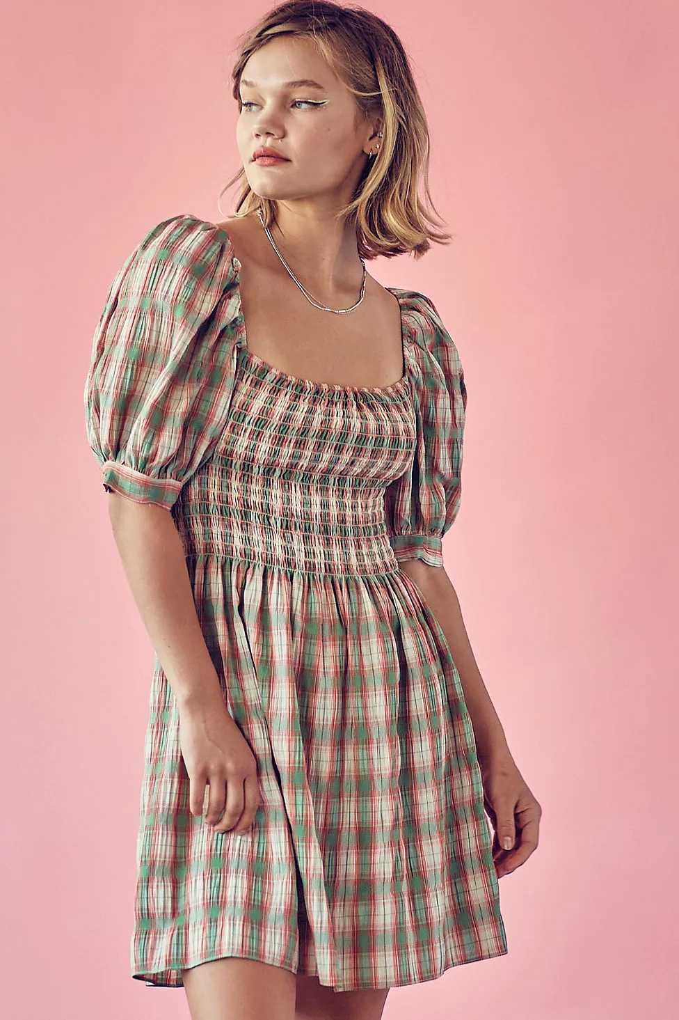 Plaid Babydoll Dress