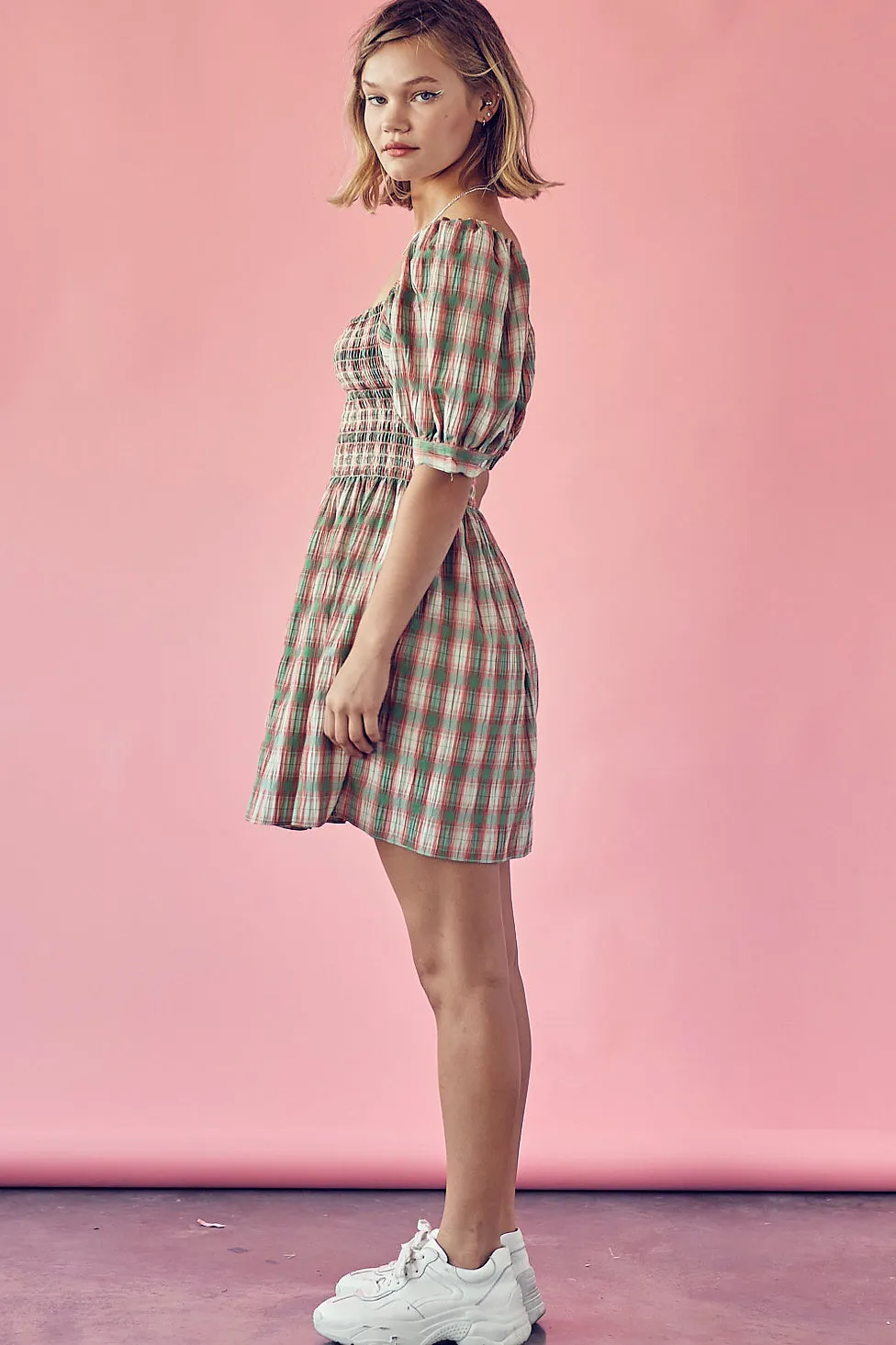 Plaid Babydoll Dress