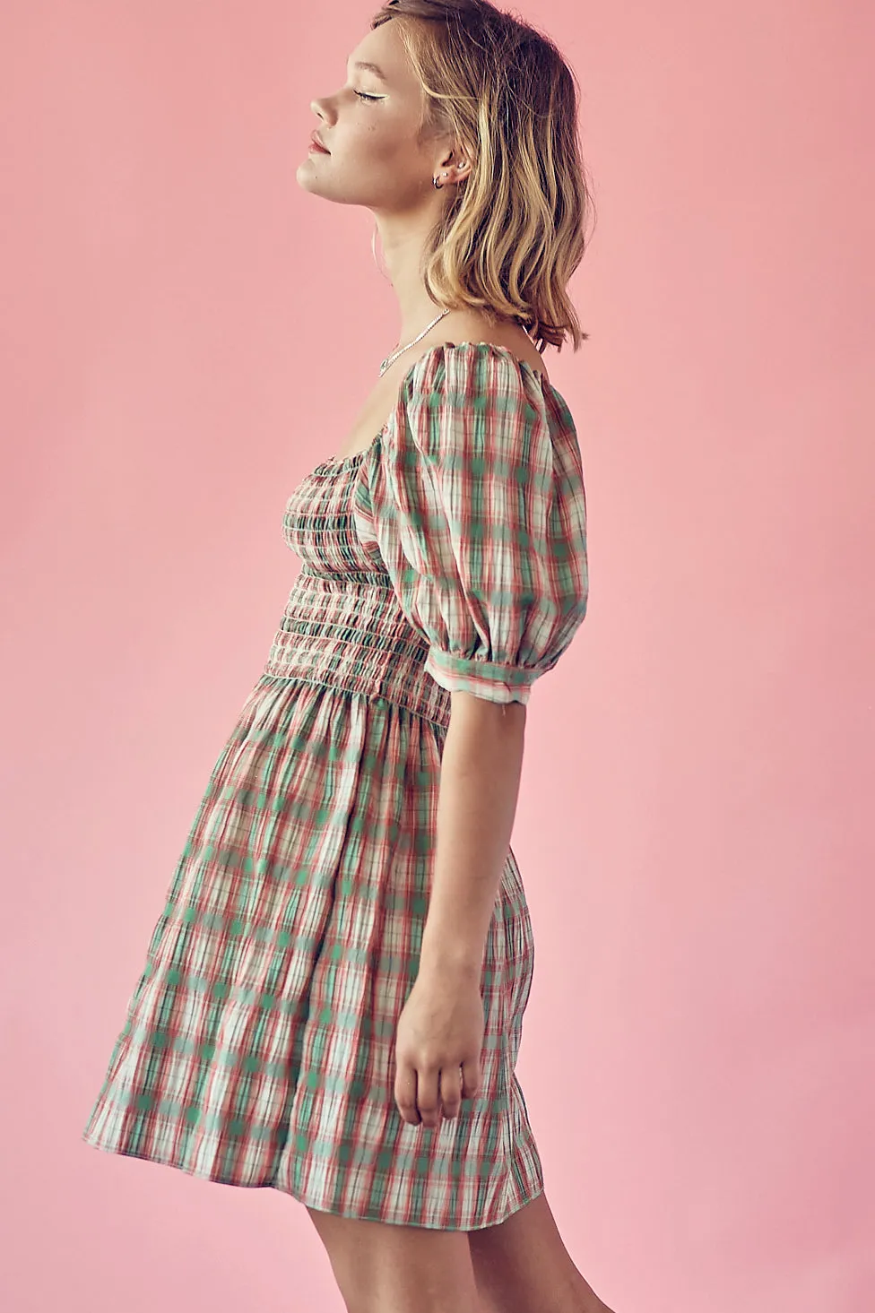 Plaid Babydoll Dress