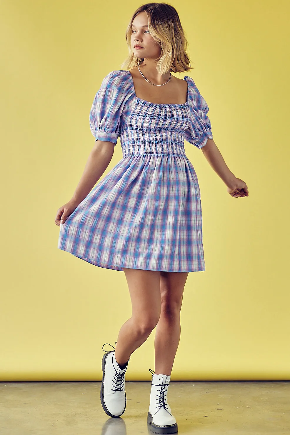 Plaid Babydoll Dress