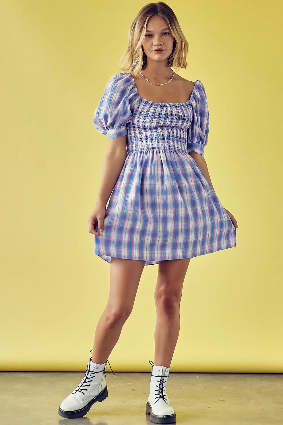 Plaid Babydoll Dress