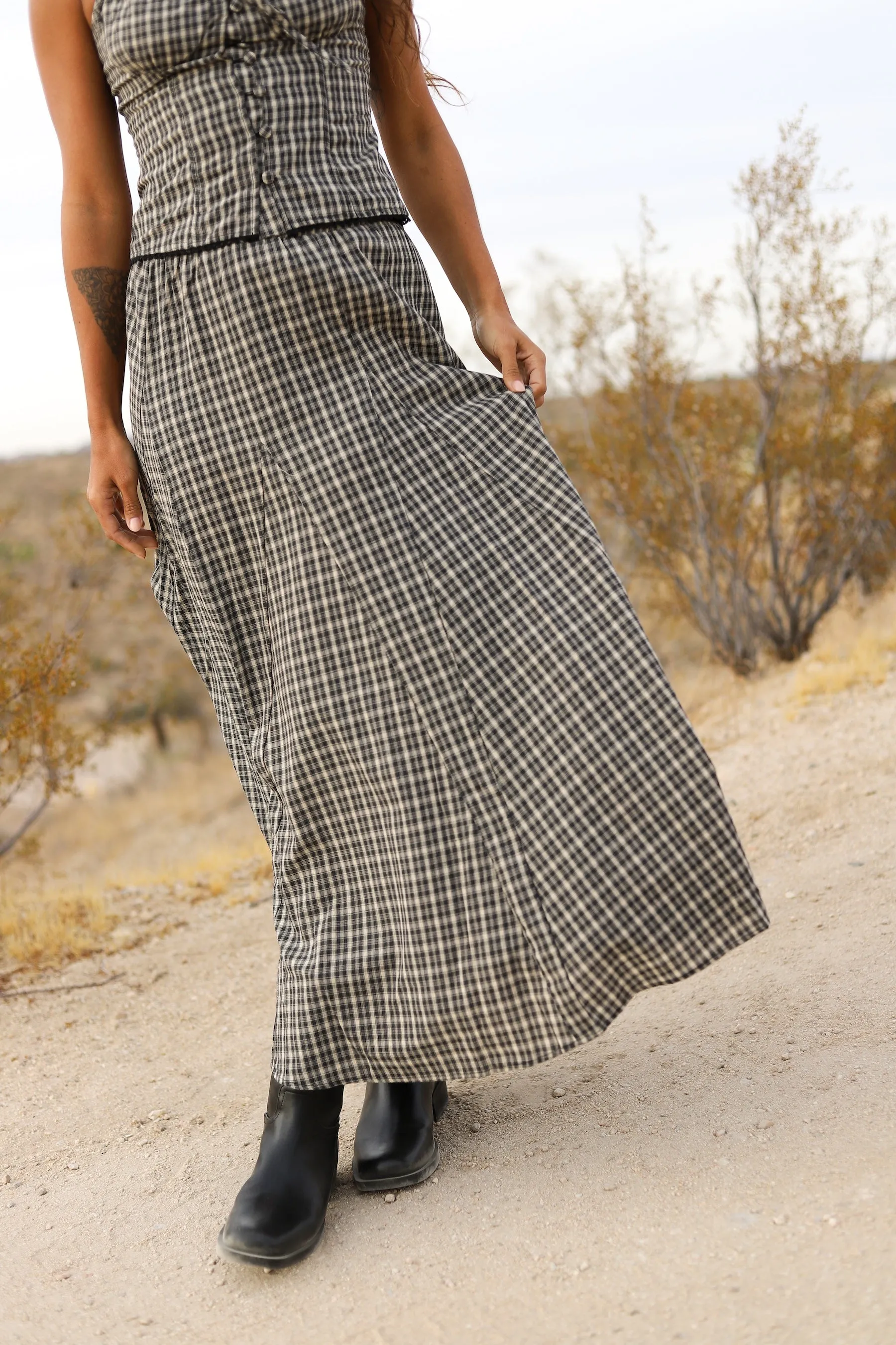 Plaid Lali Maxi Skirt