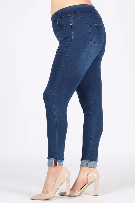 Plus Size High Waist Distressed Jeggings Pants