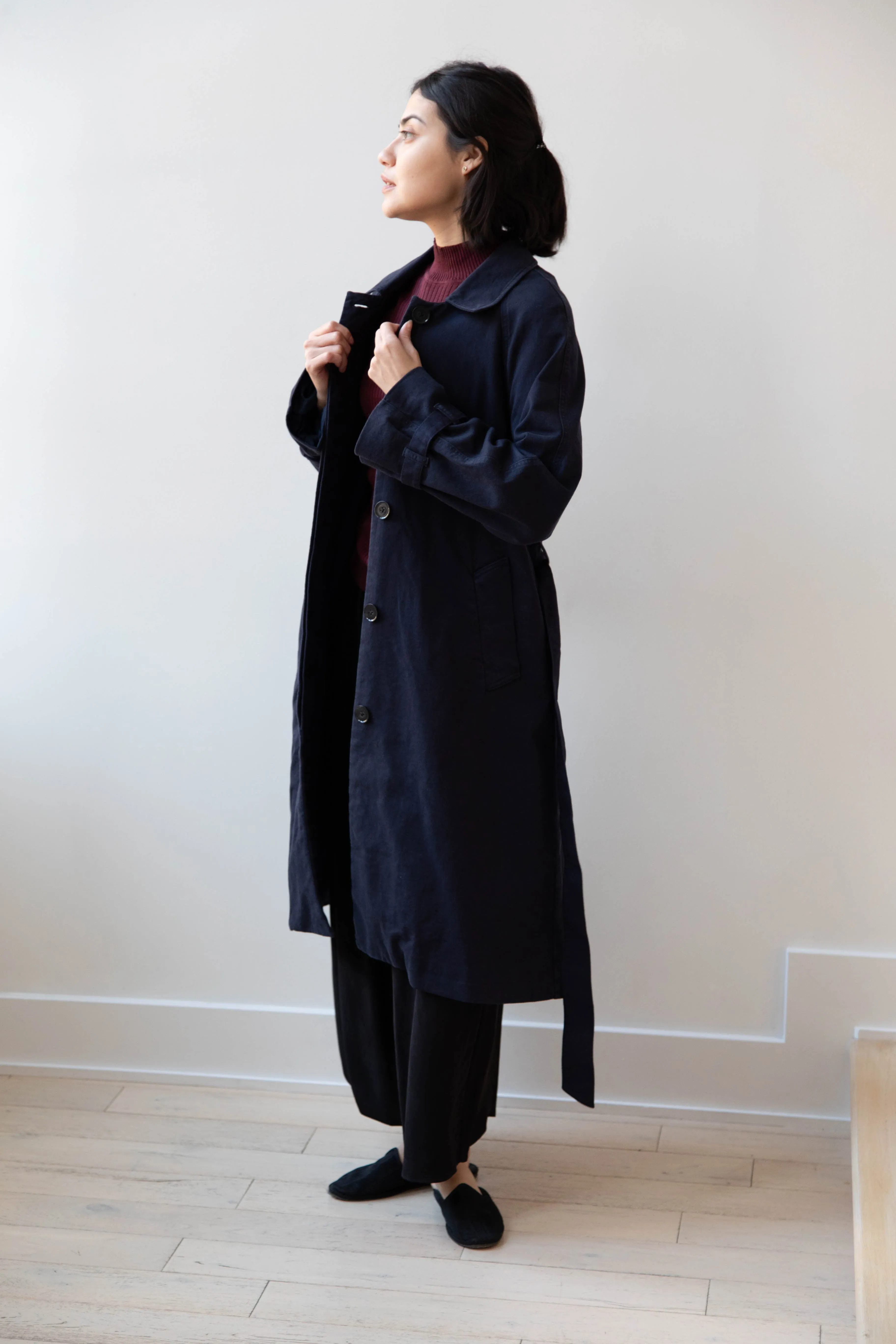 Polder | Amber Trench Coat in Night Blue