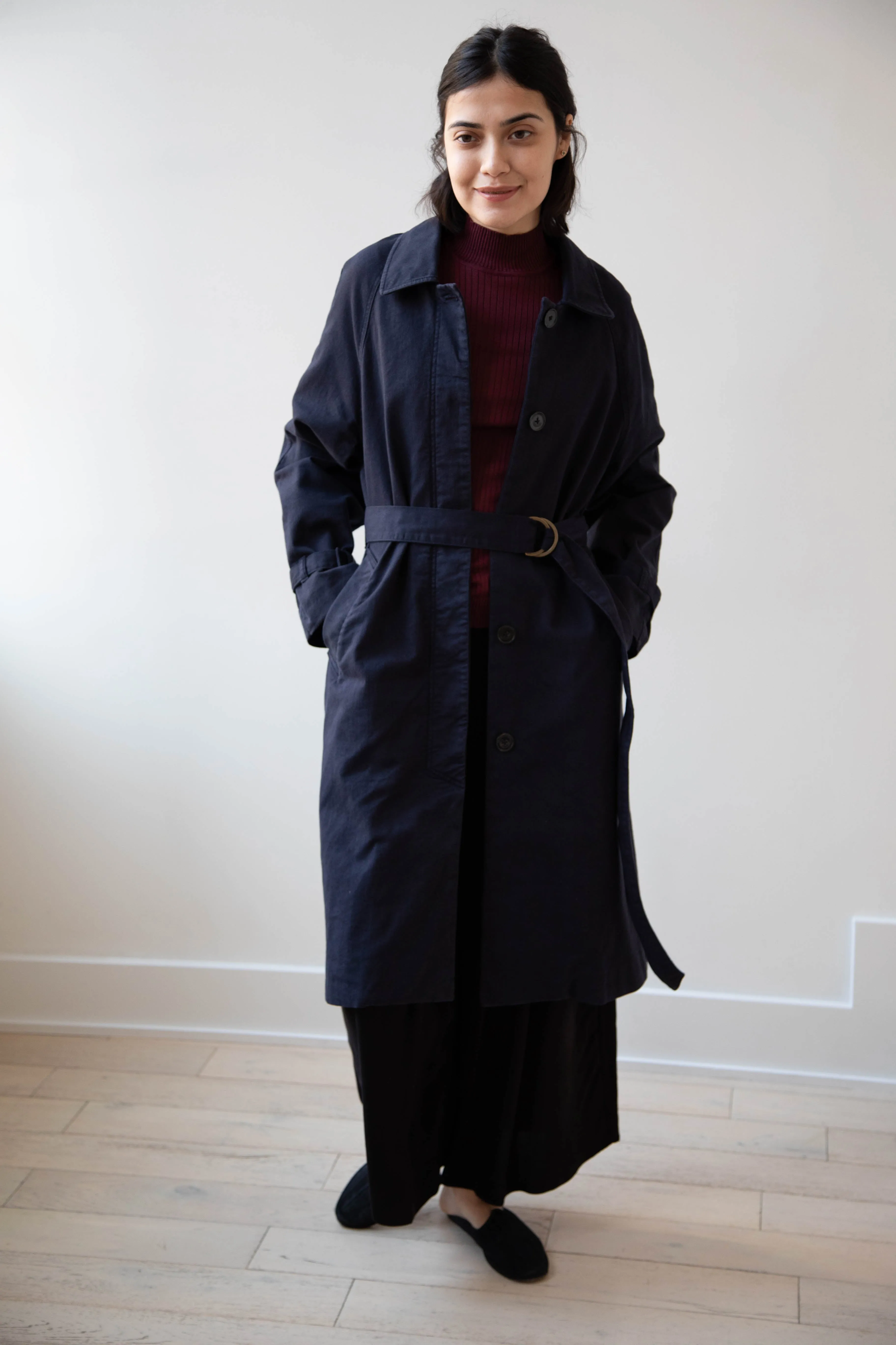 Polder | Amber Trench Coat in Night Blue