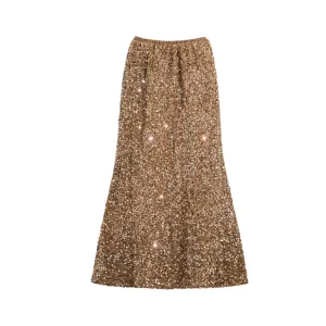 Pre Order:  Sequined High Waist Fishtail Skirt