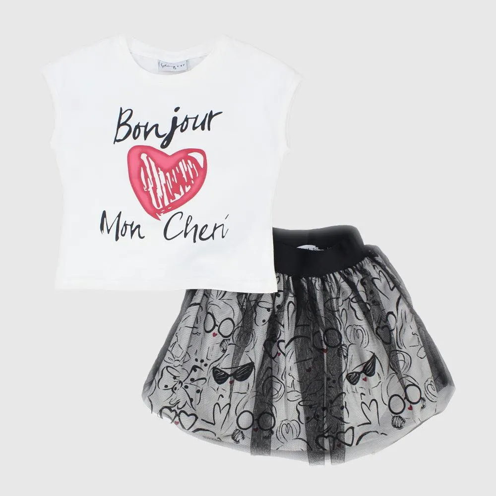 "Bonjour Mon Cheri" 2-Piece Outfit Set