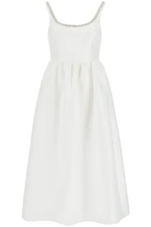 "diamond taffeta midi dress PF24 096M W WHITE