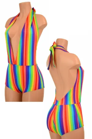 "Josie" Romper in Rainbow Stripe