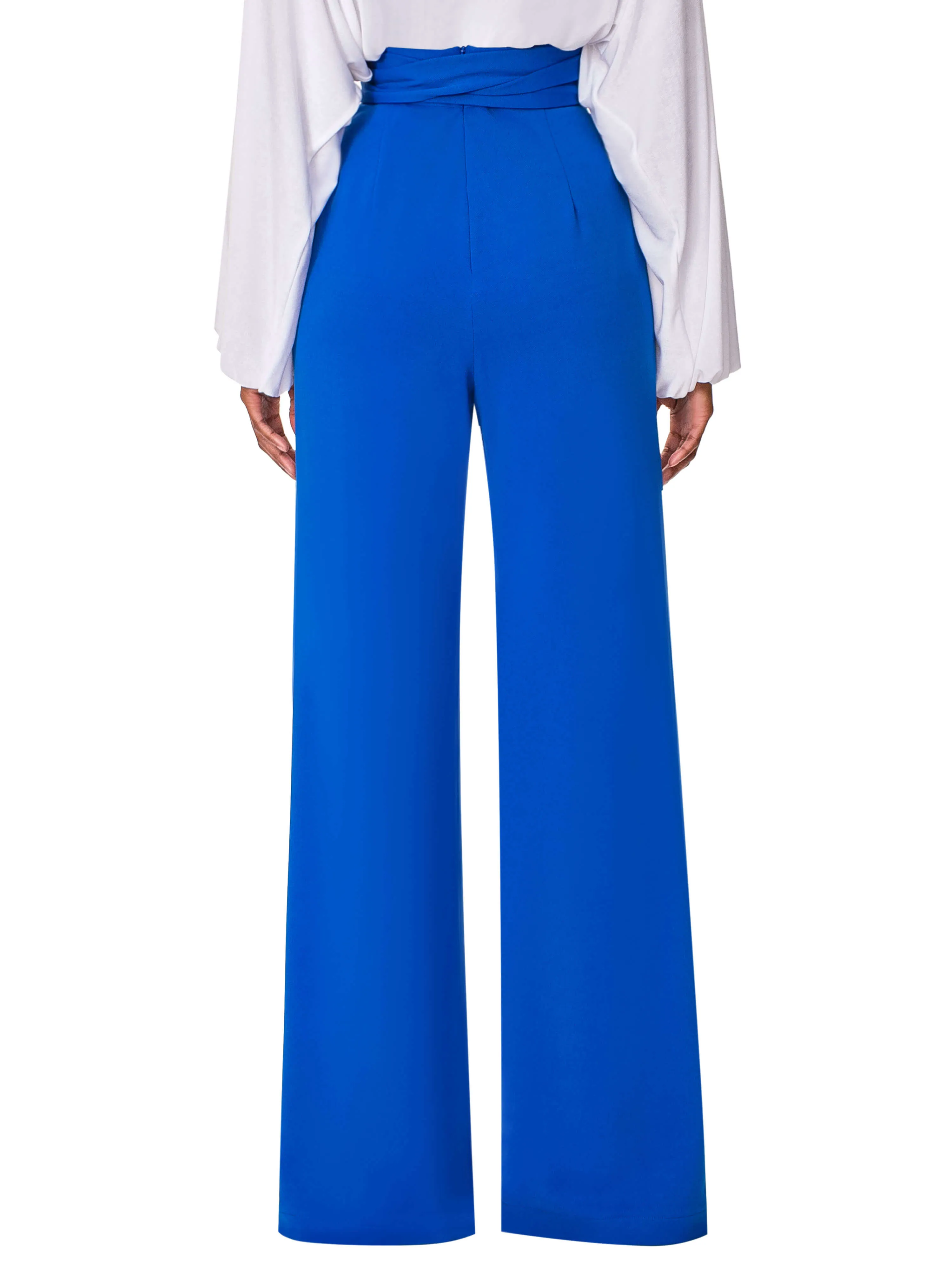 "Leola" Cobalt Belted High Waist Pants