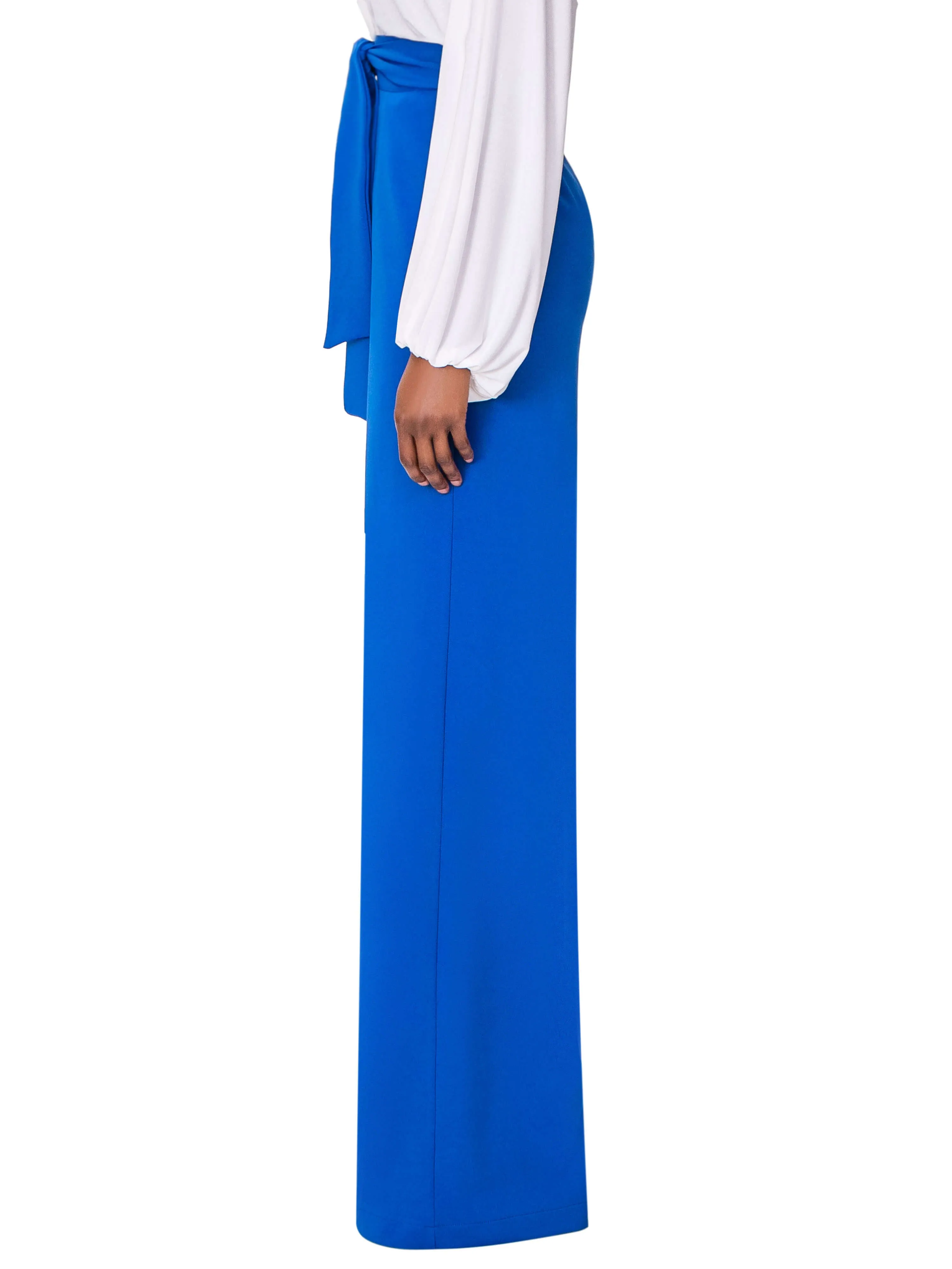 "Leola" Cobalt Belted High Waist Pants