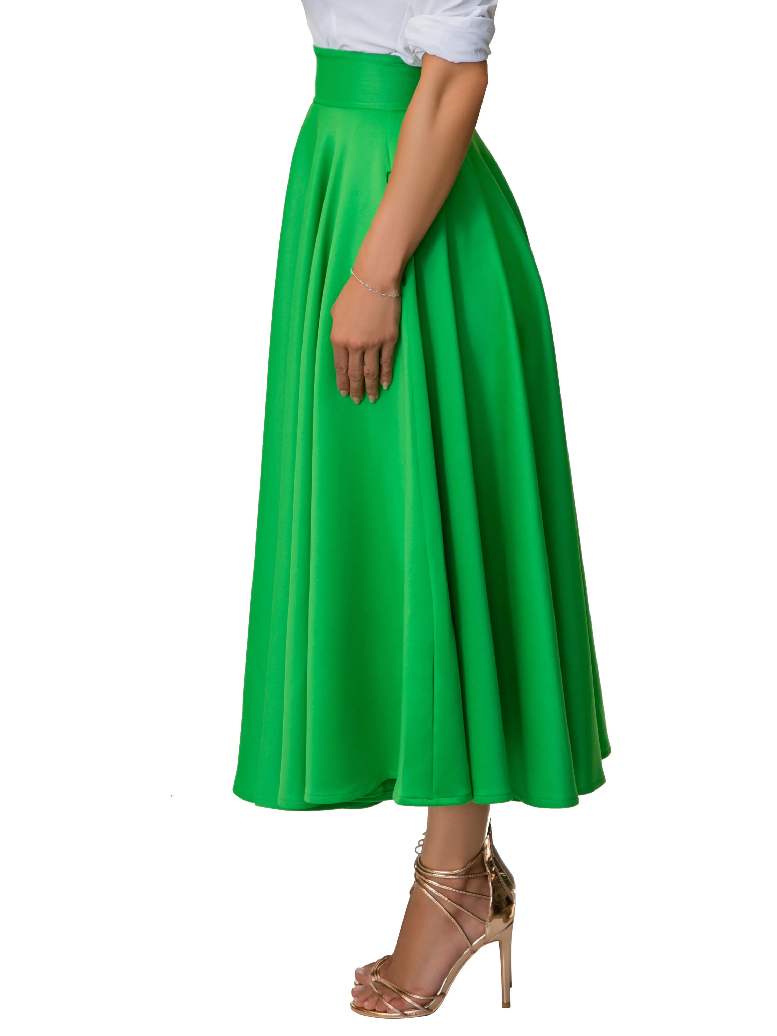 "Pebbles" Green Midi Skirt