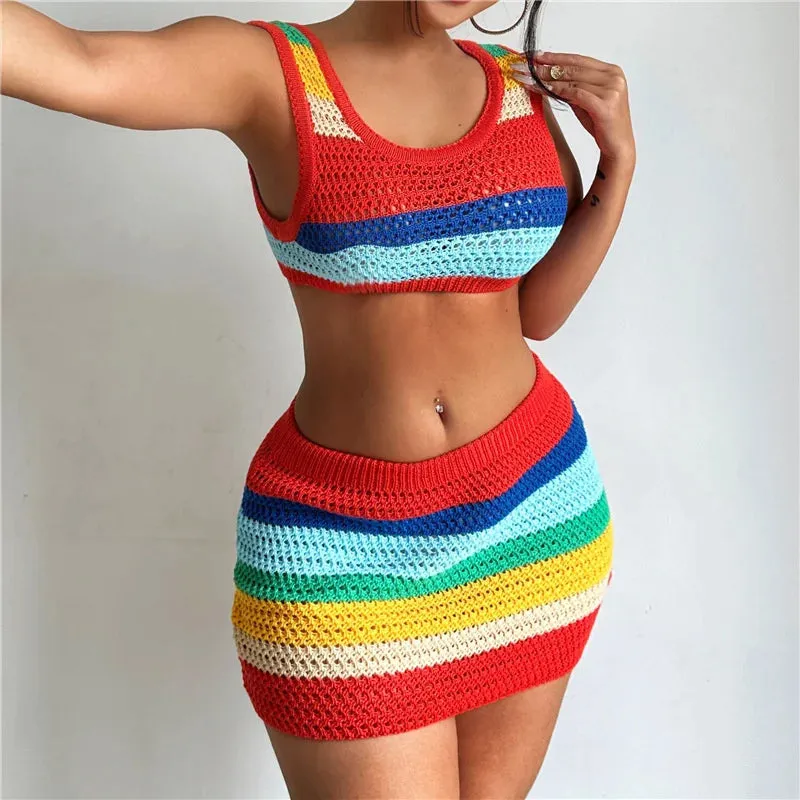 Rainbow Sherbet Bliss Knitted Set