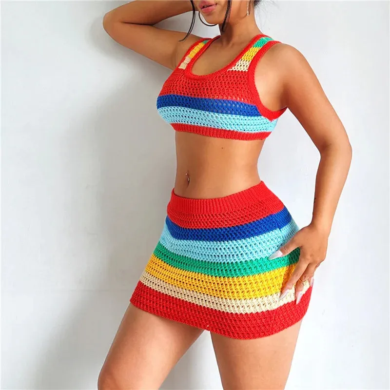 Rainbow Sherbet Bliss Knitted Set