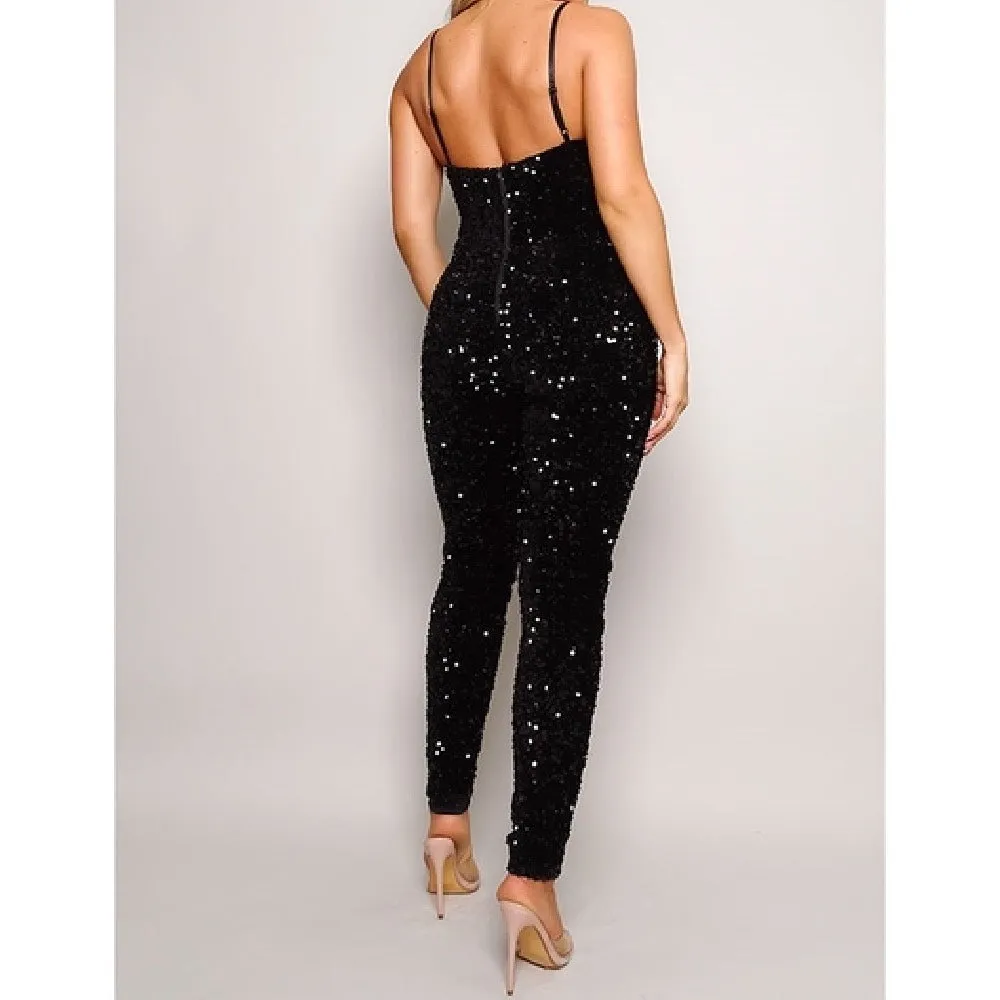 Raquel Velvet Sequin Jumpsuit