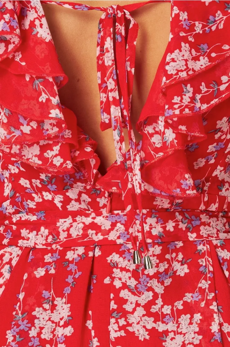 Red Floral Jumpsuit