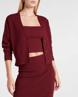 Relaxed Dolman Sleeve Cardigan in Wine