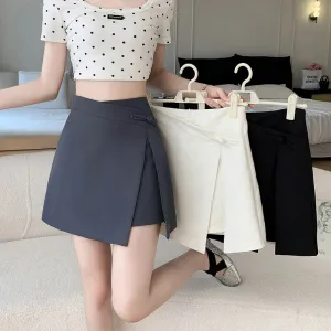 Retro Buckle Lace-up Skirt