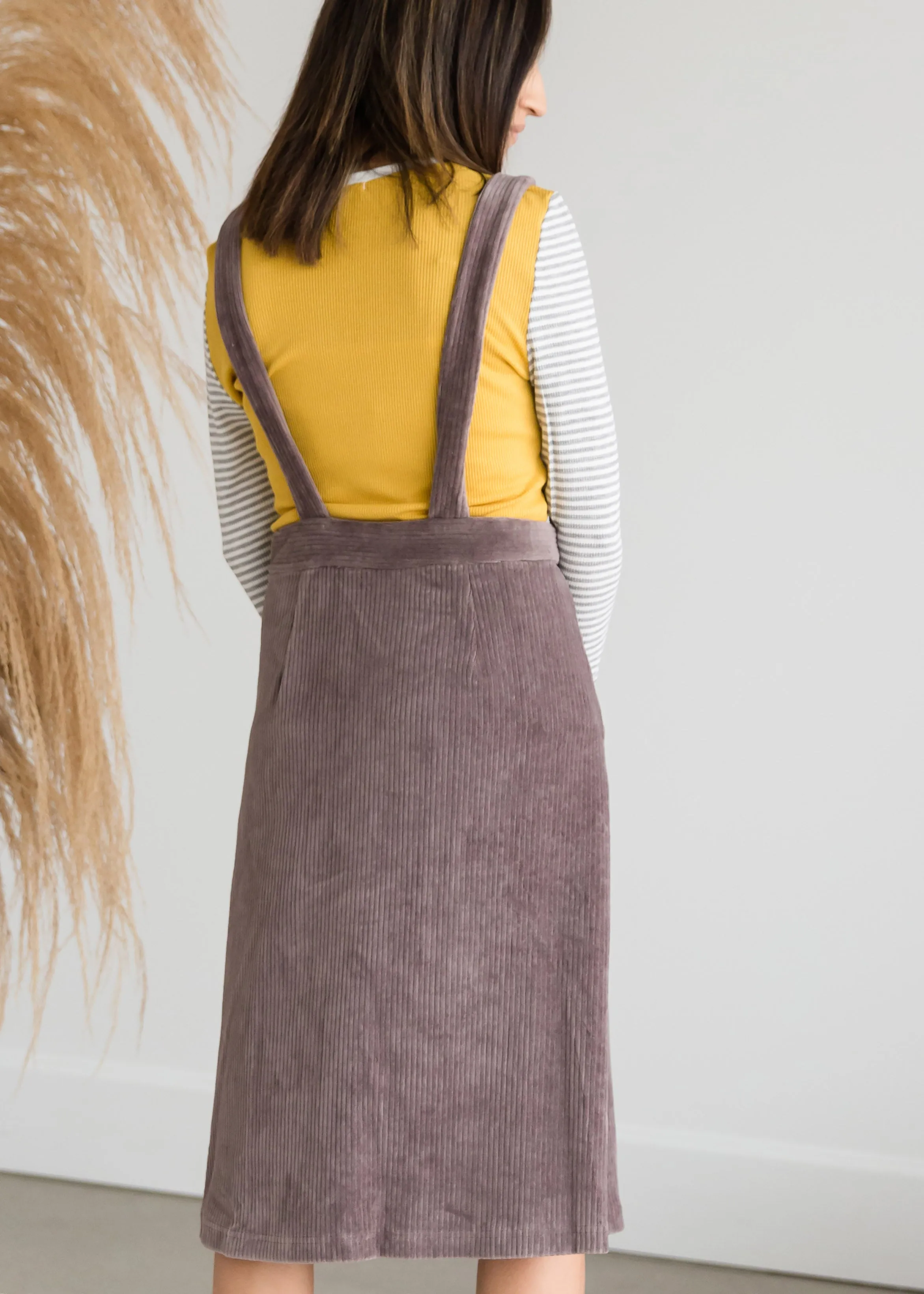 Retro Corduroy Midi Jumper Dress - FINAL SALE