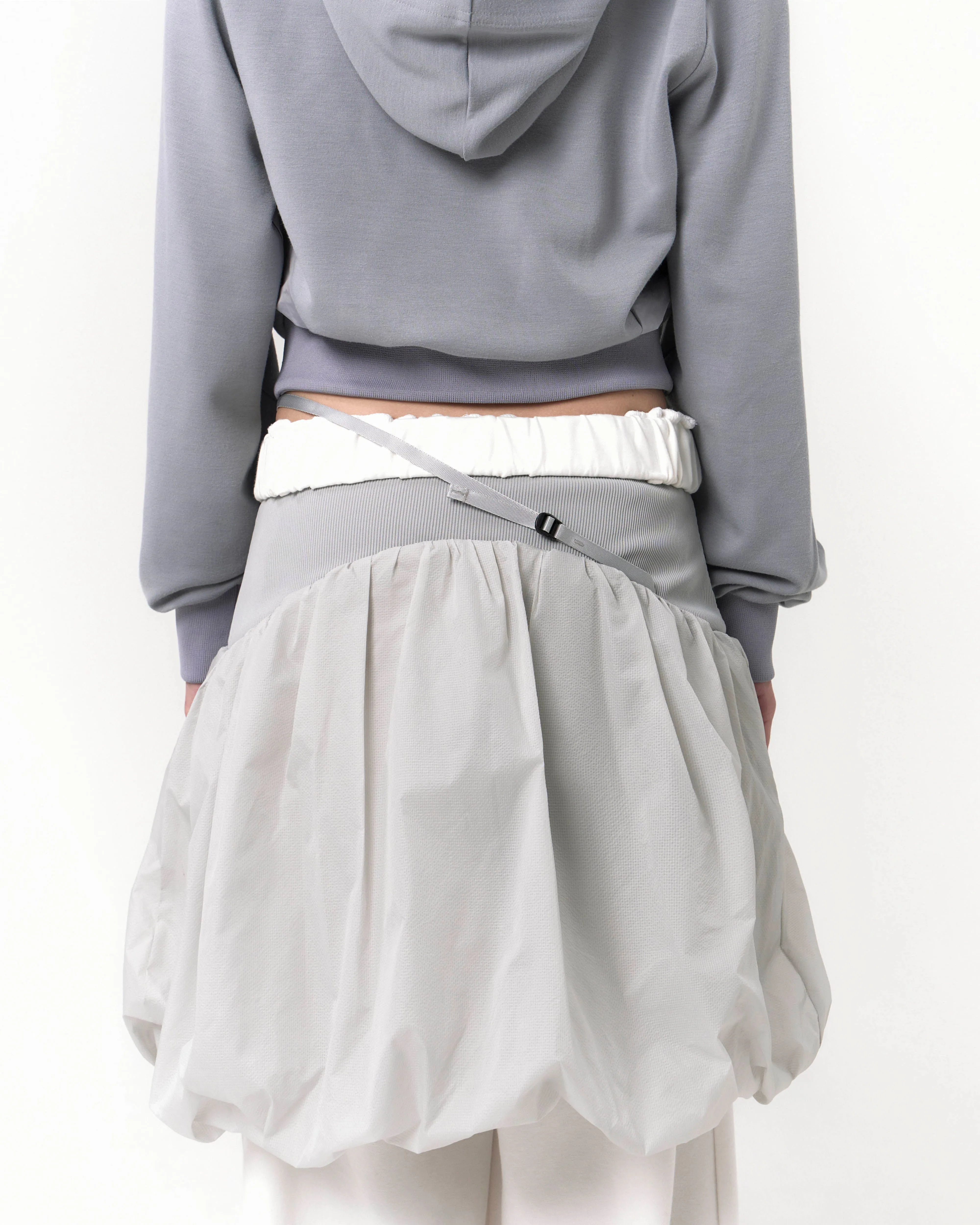 Reversible Midi Padded Skirt Grey