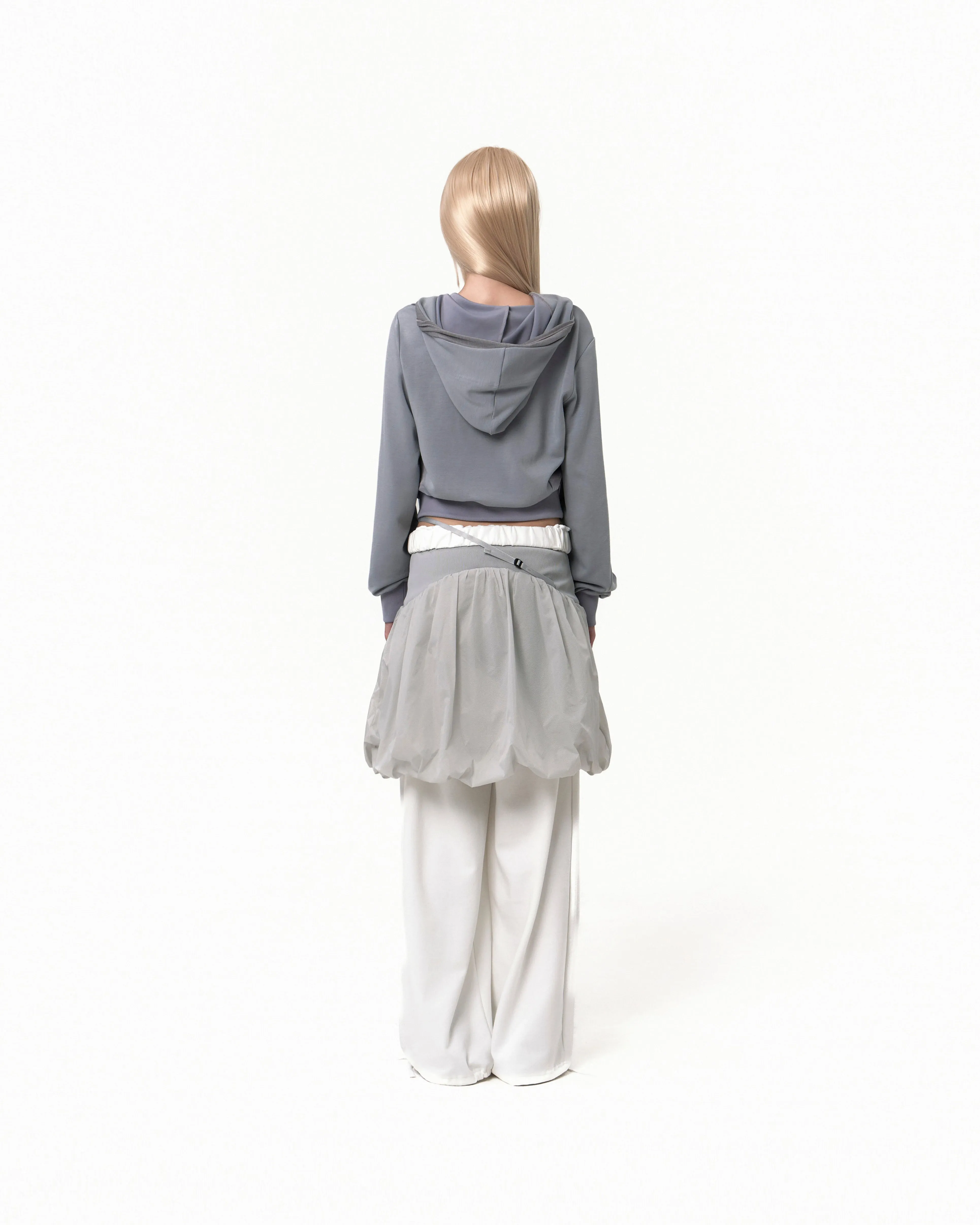 Reversible Midi Padded Skirt Grey