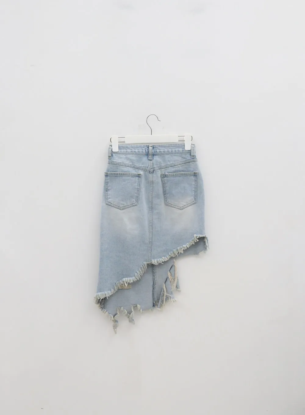 Ripped Denim Midi Skirt IA305