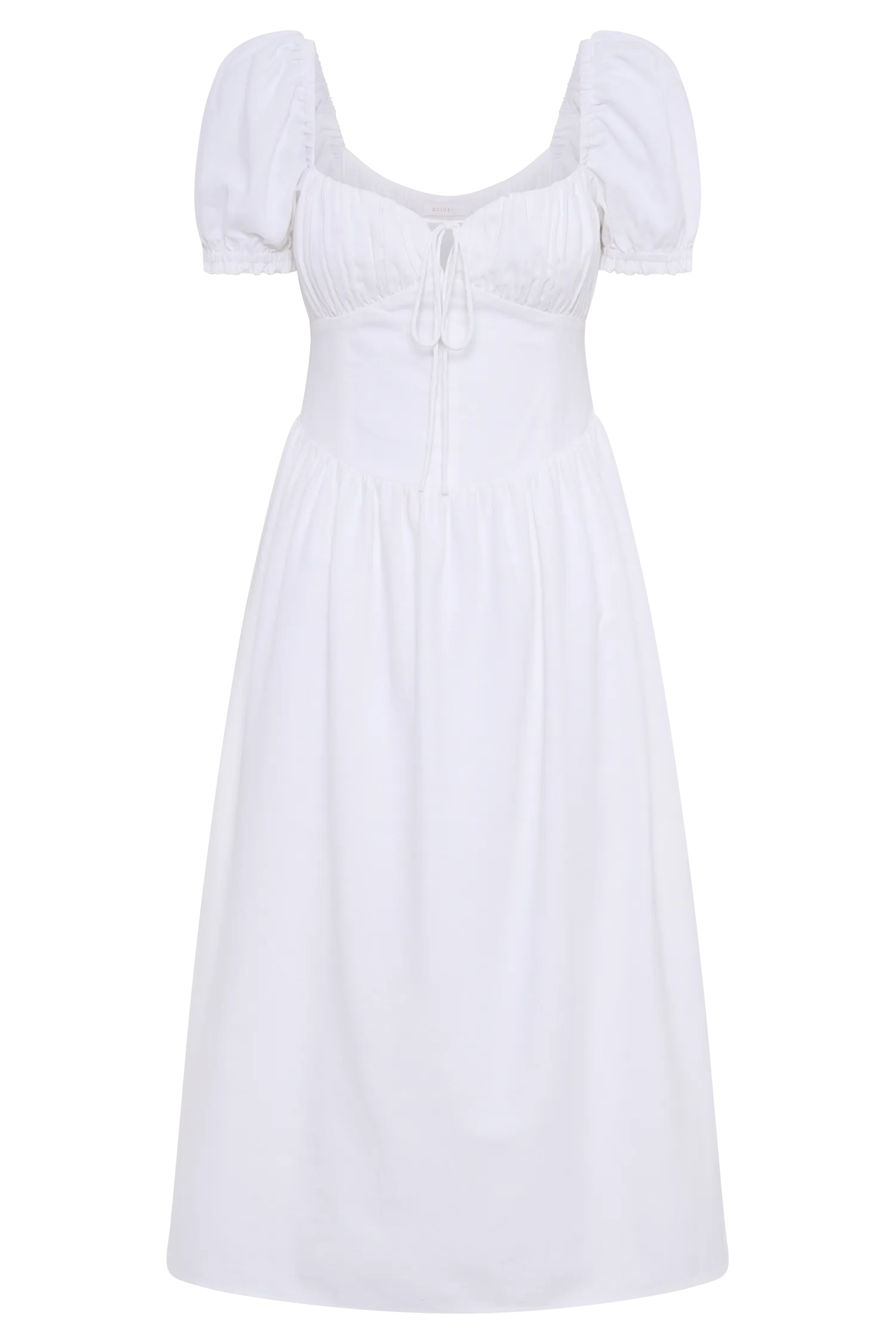 Rosalind Puff Sleeve Midi Dress - White